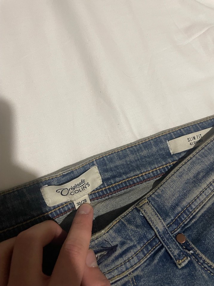 Gri Yırtık Detaylı erkek pantolon hic giyilmedi - Görsel 2