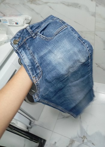 Erkek Mavi Denim Mini Şort - Görsel 7