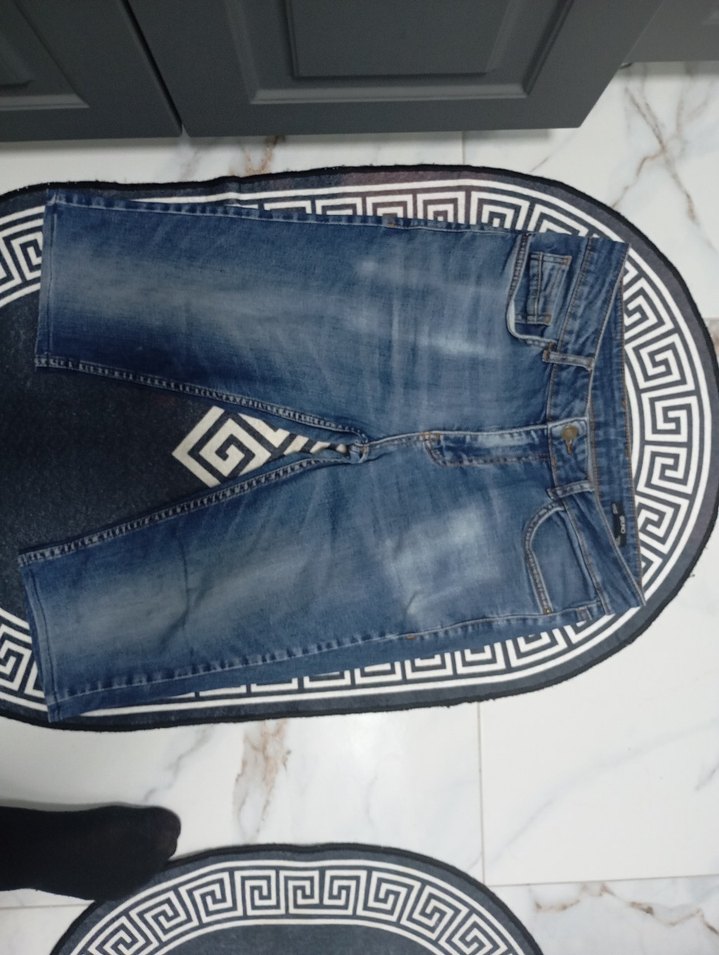Erkek Mavi Denim Mini Şort - Görsel 2