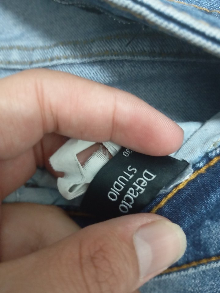 Erkek Mavi Denim Mini Şort - Görsel 4
