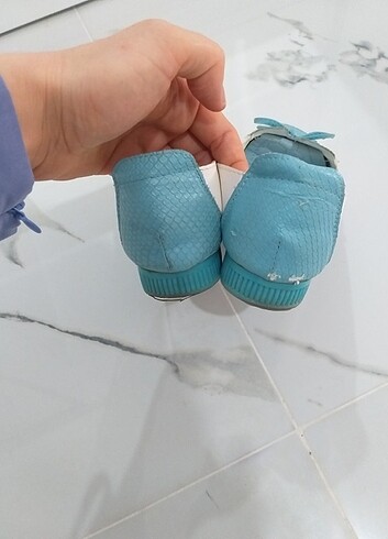 37 Beden mavi Renk Guja Taşlı Babet