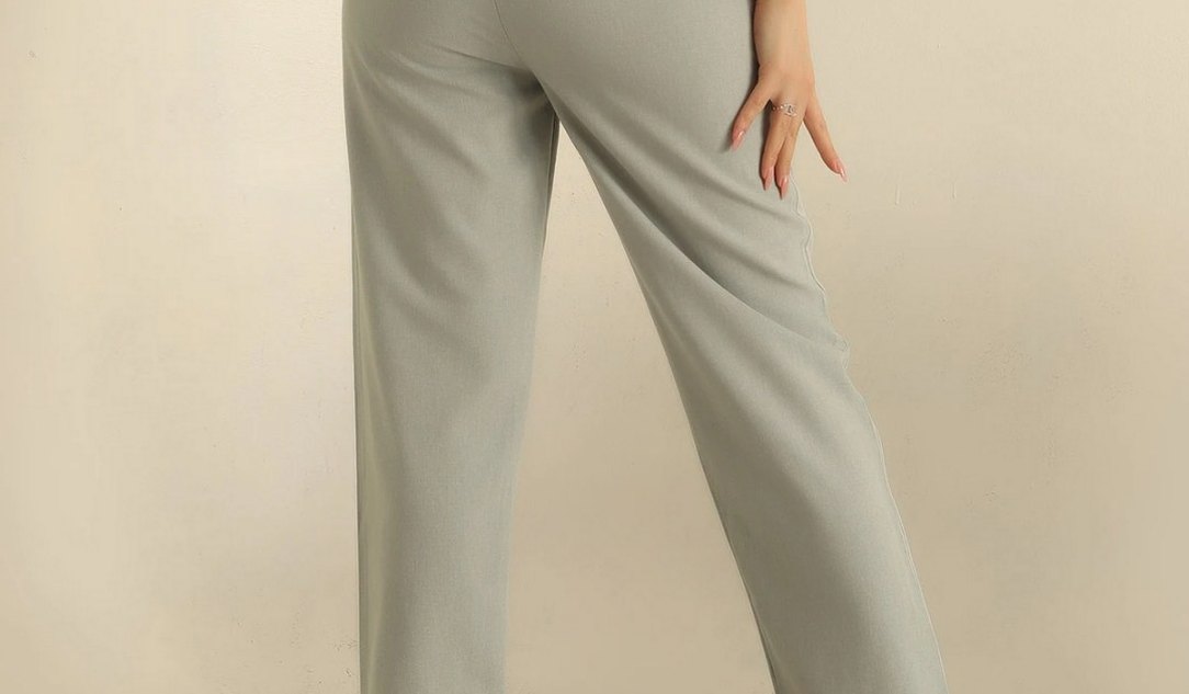 Yeşil Rahat Kesim Midi Kadın Kumaş Pantolon - Görsel 3