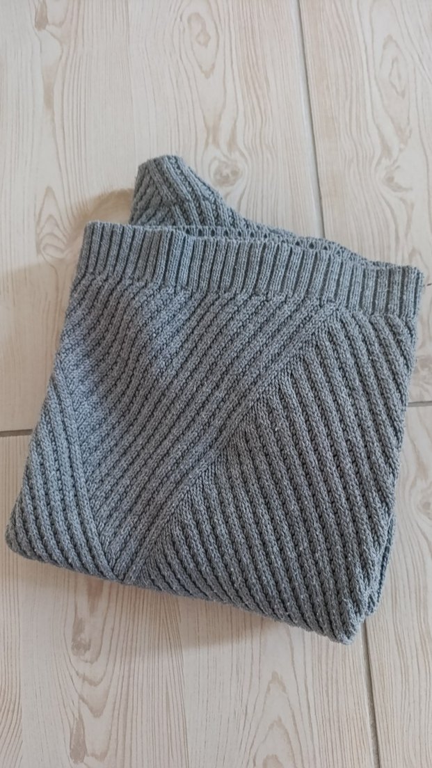 Gri Örgü Boğazlı Kadın Kazak - Görsel 3