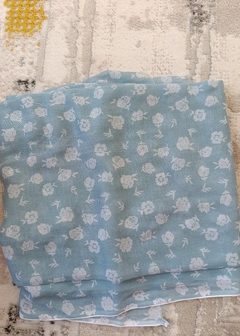 Mavi Pastel Fırfırlı Kadın Fular şal