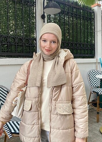 Pamuk triko örme atkılı bere