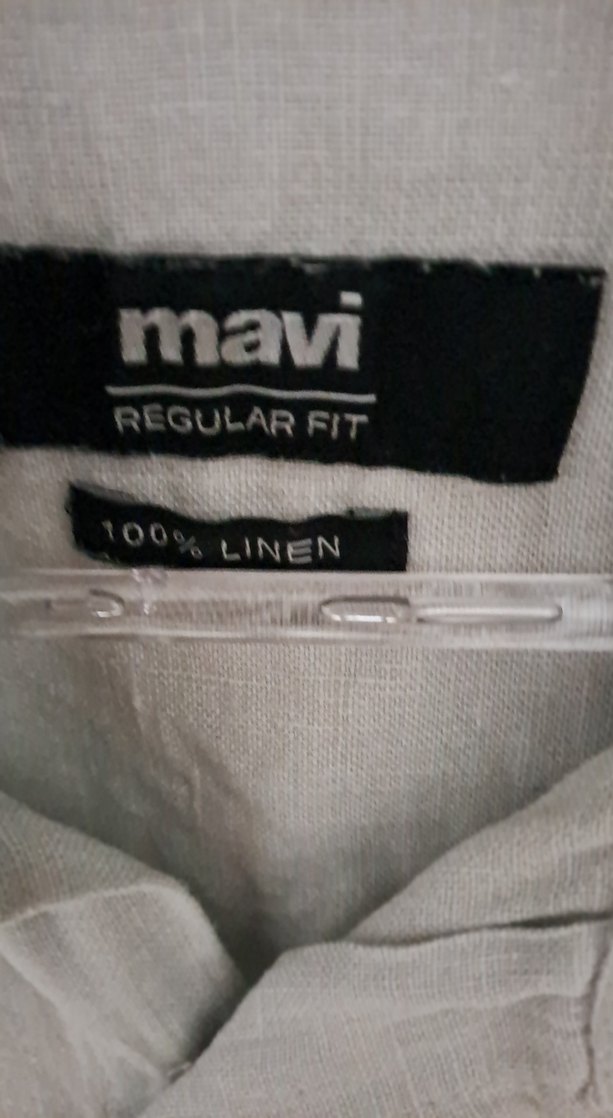 Gri Keten Kısa Kollu Erkek Gömlek - Görsel 2