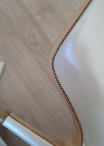 Marcatelli beyaz,krem Stiletto Topuklu Kadın Ayakkabı - Görsel 4