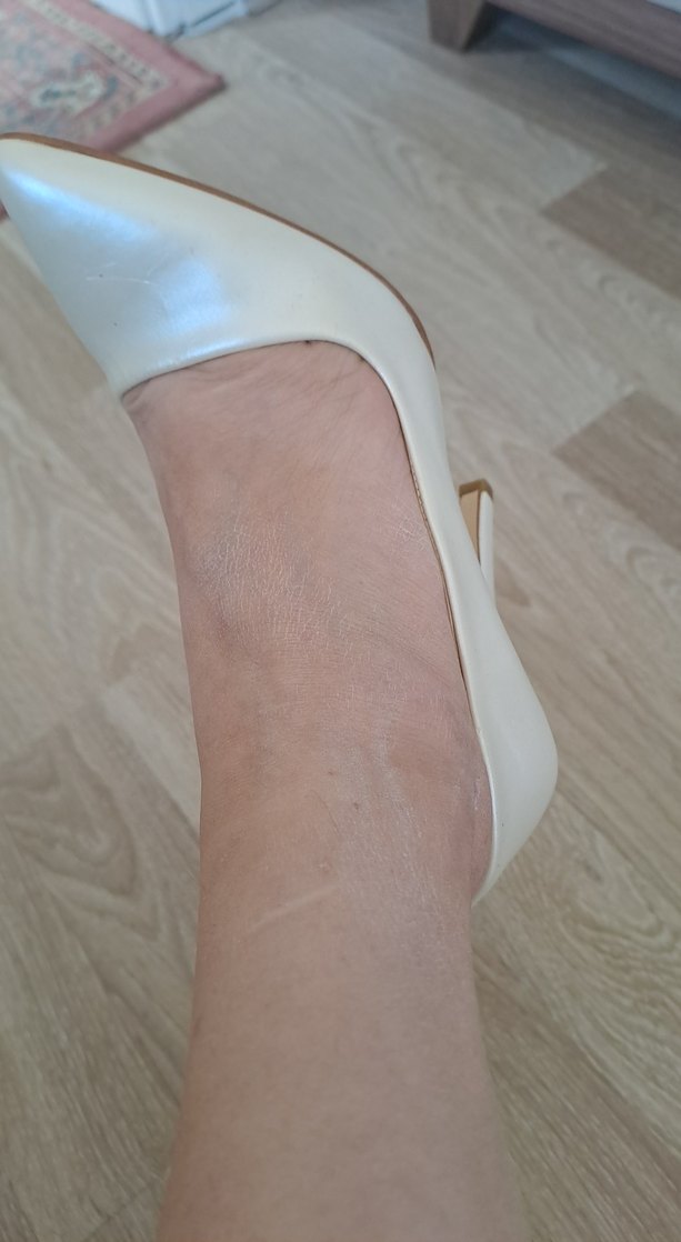 Marcatelli beyaz,krem Stiletto Topuklu Kadın Ayakkabı - Görsel 3