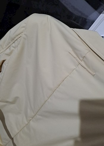 Bej kemerli, kalın  ceket, mont. - Görsel 11