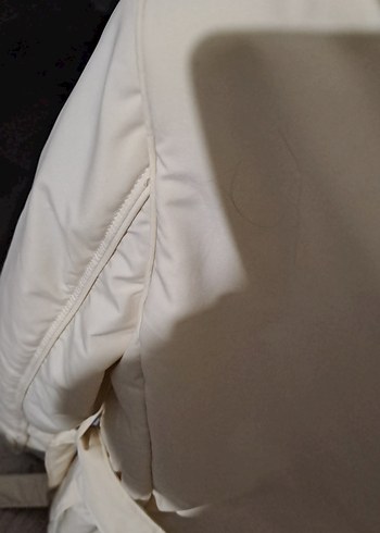 Bej kemerli, kalın  ceket, mont. - Görsel 13