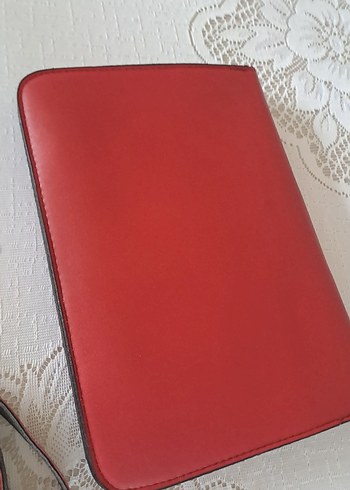 Zara-Kırmızı Deri Kadın Çanta - Görsel 5