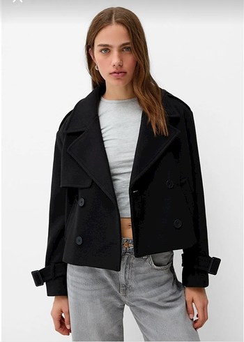 s Beden siyah Renk Bershka Trençkot