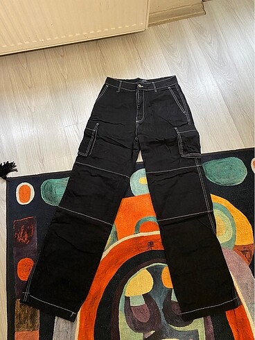 Bershka Kargo Siyah Pantolon