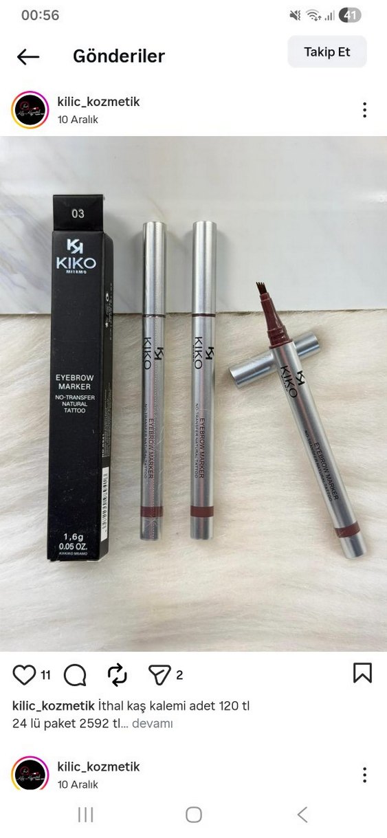 Kiko Siyah Kaş Kalemi Marker 01 - Görsel 3