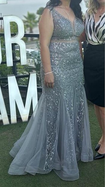 Balık model taşlı abiye