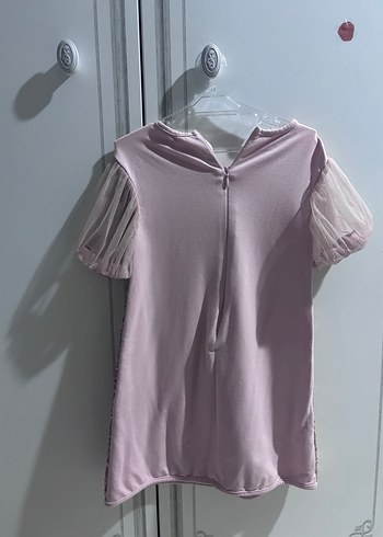 Kız Çocuk Payetli Nakışlı Pembe Elbise - Görsel 3