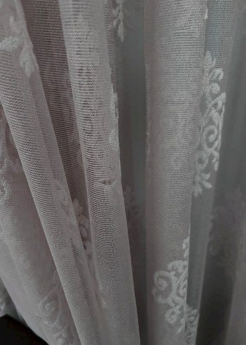 Modern Klasik Beyaz Nakışlı Tül Perde - Görsel 5