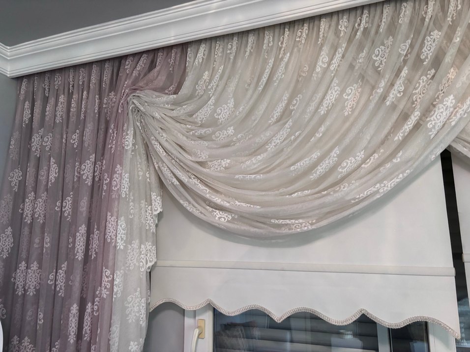 Modern Klasik Beyaz Nakışlı Tül Perde - Görsel 3