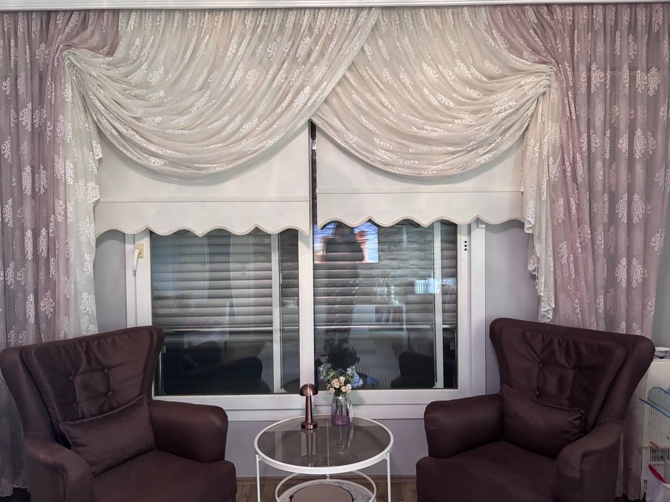 Modern Klasik Beyaz Nakışlı Tül Perde - Görsel 4