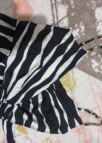 Zebra Desenli Uzun Askılı Elbise - Görsel 2