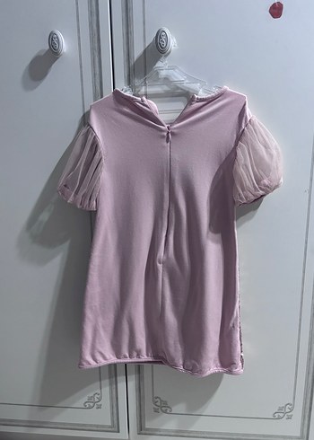 Pembe Kız Çocuk Payetli Nakışlı Elbise - Görsel 3