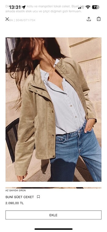 Zara suet ceket