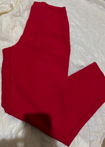 Kırmızı Kadın Kumaş Pantolon Midi Boy