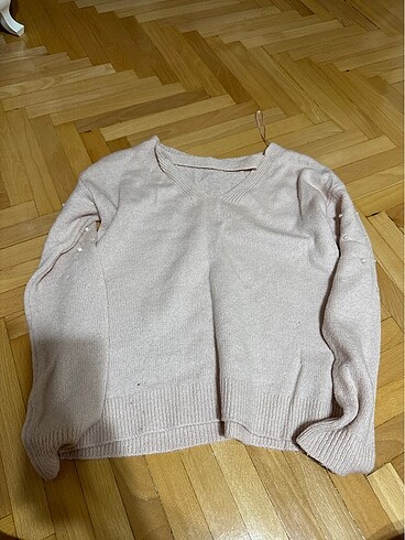 Toz pembe incili kazak - Görsel 2