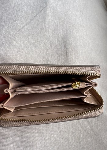 Bej Yılan Derisi Desenli Deri Kadın Cüzdan mango - Görsel 2