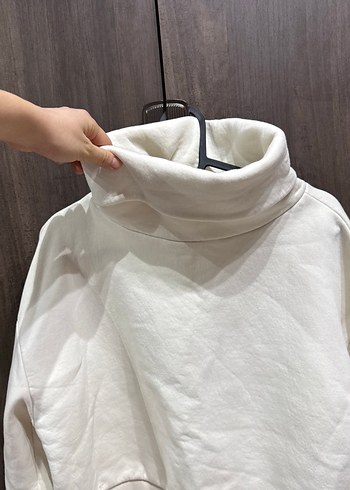 Kadın Gri Yüksek Yakalı Sweatshirt - Görsel 5