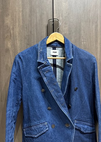 Mavi Düğmeli Kadın Denim Ceket - Görsel 3