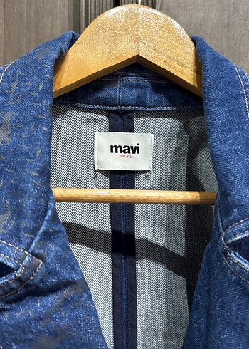Mavi Düğmeli Kadın Denim Ceket - Görsel 4