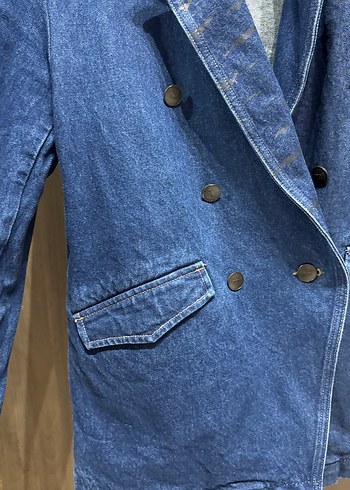 Mavi Düğmeli Kadın Denim Ceket - Görsel 5