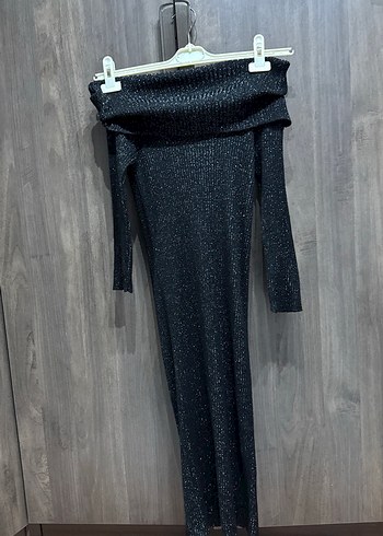 Uzun Triko Kadın Elbise Gri - Görsel 4