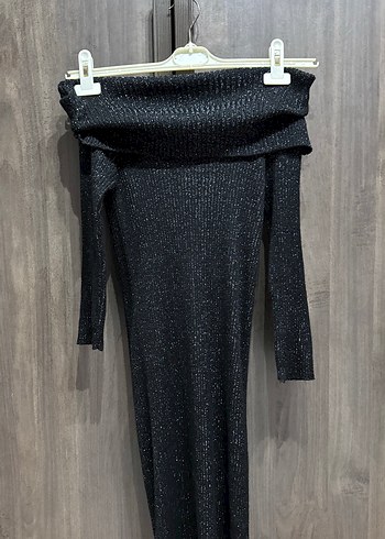 Uzun Triko Kadın Elbise Gri - Görsel 3