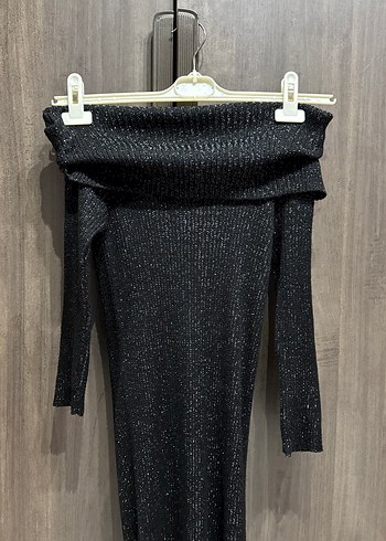 Uzun Triko Kadın Elbise Gri - Görsel 2