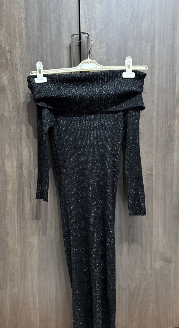 Uzun Triko Kadın Elbise Gri - Görsel 3