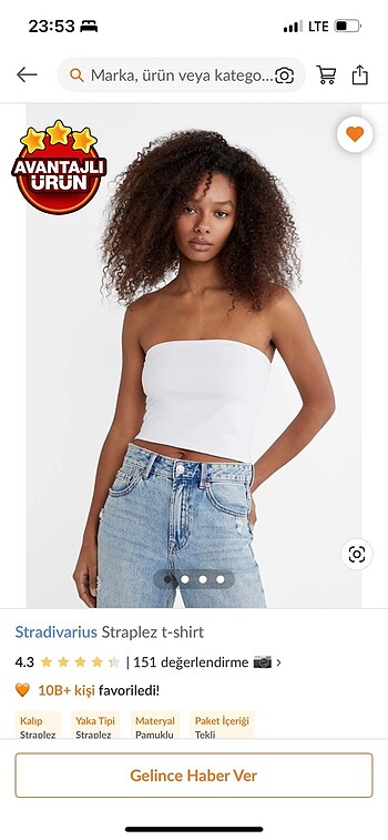 straplez beyaz tshirt top