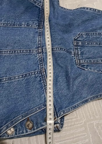 Kadın Mavi Denim Kısa Salopet - Görsel 8