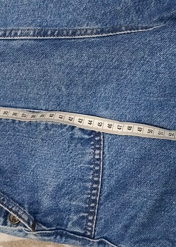 Kadın Mavi Denim Kısa Salopet - Görsel 7