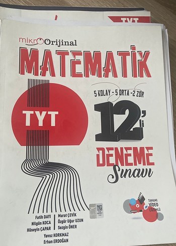 Mikroorijinal TYT Matematik 12'li Deneme Kitabı