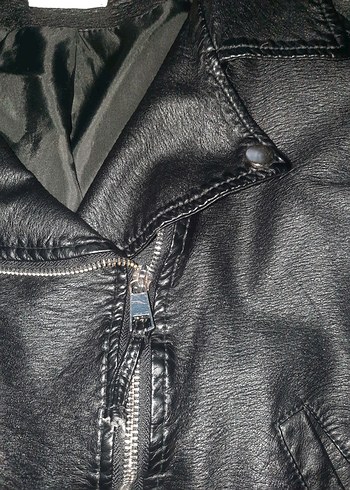 Siyah Deri Biker Ceket - Görsel 4