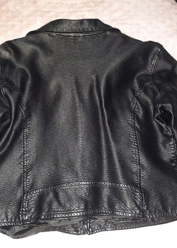 Siyah Deri Biker Ceket - Görsel 10