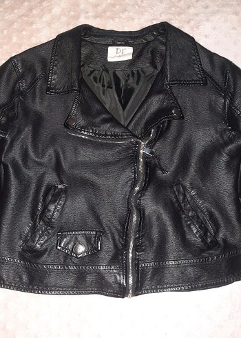 Siyah Deri Biker Ceket - Görsel 2