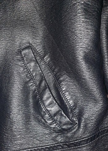 Siyah Deri Biker Ceket - Görsel 8