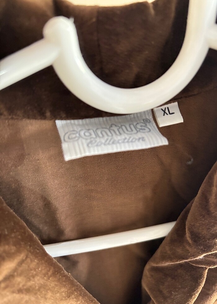 Kahverengi kadife gömlek - Görsel 2