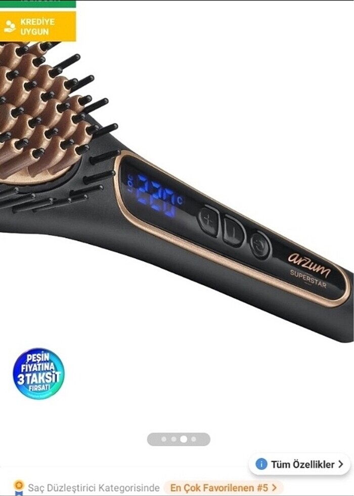 Arzum süperstar saç düzleştirici tarak - Görsel 3