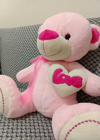 Pembe Peluş Ayıcık Oyuncak - Görsel 3