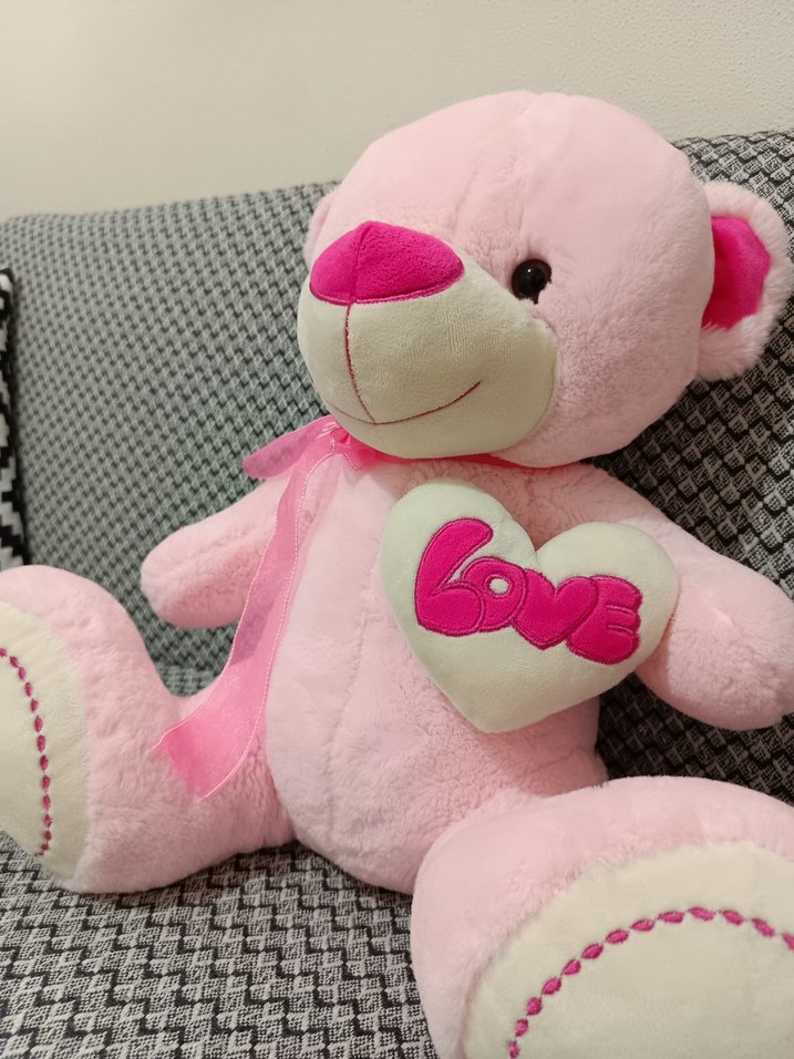 Pembe Peluş Ayıcık Oyuncak - Görsel 3