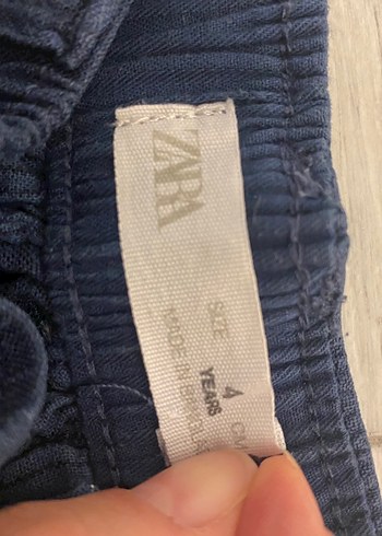 Düğmeli Lacivert Keten erkek çocuk Pantolon - Görsel 3